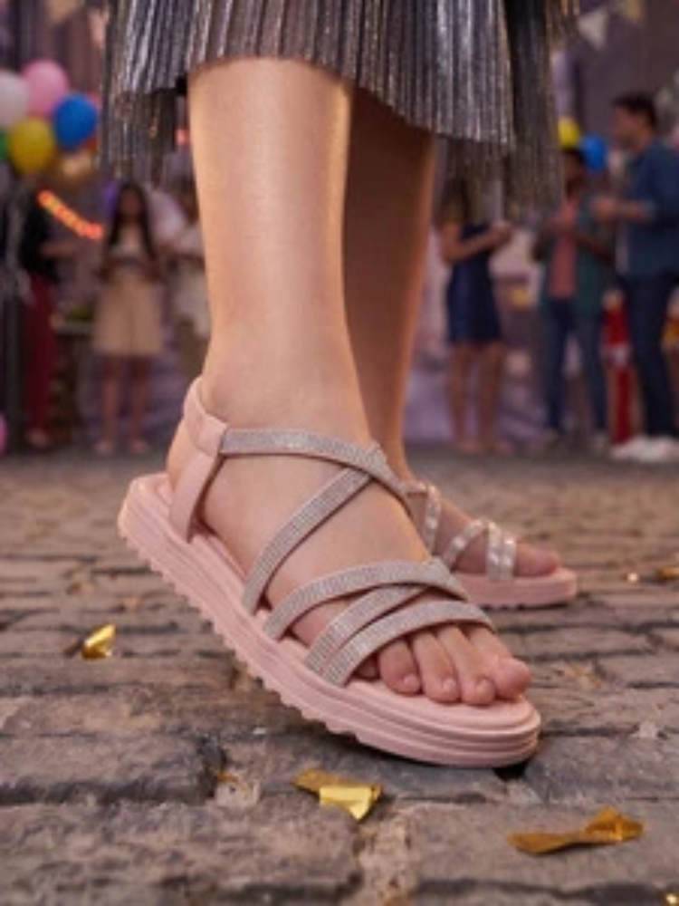 Steprite Girl Elastic Strap Sandal - Pink